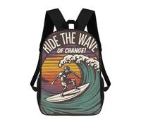 sinyumoney Ride The Wave of Change School Bags Lightweight Airport College Students Back Pack for Camping Outdoor Adventures And Daily Travel 17inch