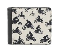 sinyumoney Rider Silhouettes Pattern 3D Print PU Leather Wallet Card Slots ID Slots Note Section Slim Elegant Wallets Everyday Use 11.7cm*9.5cm