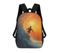 sinyumoney Riding The Waves Children's Backpacks School Backpack 3D Printed Backpack for Kids Travel Rucksacks Book Bags Kids School Bag 17inch
