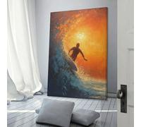 sinyumoney Riding The Waves Custom Canvas Prints for Living Room Kitchen Home Decorations Wall Art Canvas 24x36inch(60x90cm)