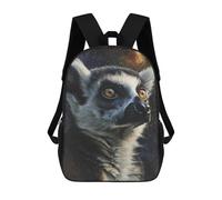 sinyumoney Ring-Tailed Lemur Art Print Backpack School Bag High Secondary School Bags Casual Backpack - Perfect for Travel, Work And Daily Use 17inch