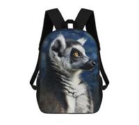 sinyumoney Ring-Tailed Lemur Art Print School Bags School Secondary High School College Backpack Travel for Boys/Girls/Teenagers 17inch