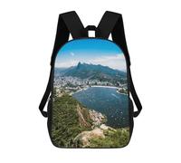 sinyumoney Rio De Janeiro Children's Backpacks 17inch School Backpack 3D Printed Bag Bookbag for Kids Travel Rucksacks Boy Girl Book Bags Kids School Bag