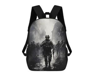 sinyumoney Riot Police Heroes Children's Backpack, 3D Printed School Backpack, Backpack for Boys Girls, Adjustable School Bag for Primary School 17inch