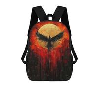 sinyumoney Rise of The Phoenix Contemporary Expressionist Artwork Backpacks Kids School Backpack School Bag 3D Printed School Bag for Boys Elementary And Middle School Students 17inch
