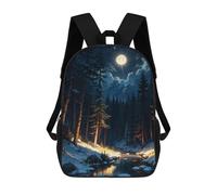 sinyumoney River In The Forest Rucksack Fashion Stationery Backpack Waterproof Casual Daypacks for Men, Women & Teenage Boys 17inch