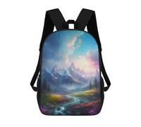 sinyumoney River in The Mountains Backpacks Kids Student Schoolbag 3D Printed Backpacks Elementary And Middle School Students Backpacks for Boys Girls 17inch