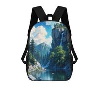 sinyumoney River Mountain Nature School Backpack Water Resistant Travel Backpack Computer Bag for Girls Boys Teenage 17inch