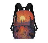 sinyumoney River Thames England UK Backpack School Bag School Secondary High School College Backpack Travel for Teenage Girls Boys Women Men 17inch