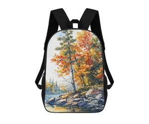 sinyumoney Riverside Fall Trees School Backpack Lightweight Schoolbag Dayback Bookbag College for Teenage Girls Boys Women Men 17inch
