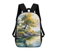 sinyumoney Riverside Solitude Backpack School Bag Water Resistant Computer Rucksack for Campus Outdoor Travel Sports 17inch