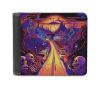 sinyumoney Road to Nowhere 3D Print Men's Wallet Bills Credit Cards Leather RFID Banknote Compartments Leather Wallet 11.7cm*9.5cm