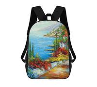 sinyumoney Road to The Sea in Flowers School Bags Water Resistant Travel Backpack Computer Bag for Campus Outdoor Travel Sports 17inch