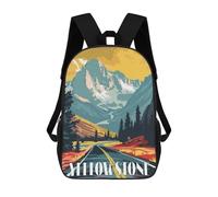 sinyumoney Road to Yellowstone School Bags Business Laptop Rucksack Bag Unisex Casual Daypack for Camping Outdoor Adventures And Daily Travel 17inch