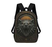 sinyumoney Roaring Bear - Gothic Guardian Beast Poster School Bags Lightweight Schoolbag Dayback Bookbag College for Boys/Girls/Teenagers 17inch