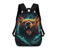 sinyumoney Roaring Bear Illustration -1 Kids Backpack,School Backpack Kids School Bag 3D Printed Cartoon Large Capacity Backpack for Kids Boys And Girls 17inch