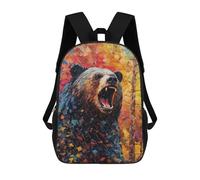 sinyumoney Roaring Bear Painting School Bags Large Water Resistant Laptop Backpack for Campus Outdoor Travel Sports 17inch