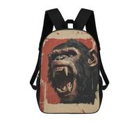 sinyumoney Roaring Chimpanzee Portrait School Bags High Secondary School Bags Casual Backpack for Campus Outdoor Travel Sports 17inch