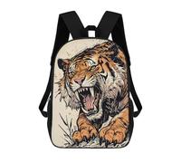 sinyumoney Roaring Sabertooth Tiger Illustration Backpack School Business Laptop Rucksack Bag Unisex Casual Daypack for Teenage Girls Boys Women Men 17inch