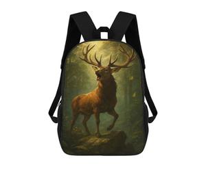 sinyumoney Roaring Stag in Forest School Bags Work Laptop Backpack Rucksack Bag for Camping Outdoor Adventures And Daily Travel 17inch