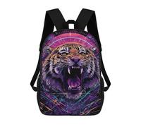 sinyumoney Roaring Tiger Art Print Children's Backpacks School Backpack 3D Printed for Kids Travel Rucksacks Book Bags Kids 17inch School Bag