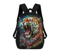 sinyumoney Roaring Tiger Artwork -5 School Bag 3D Printed Children's School Backpack Casual Fashion Travel Backpacks for Kids School Students 17inch