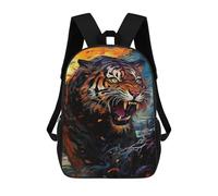 sinyumoney Roaring Tiger Artwork -8 Children's Backpack, Schoolbag Large Capacity Students Bookbag Rucksack Knapsack for Boys Girls Adults Teen 17inch