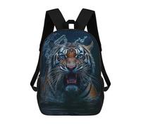 sinyumoney Roaring Tiger in Water School Backpack Rucksack Casual Daypacks School Work Travel Bag for Men, Women & Teenage Boys 17inch