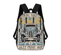sinyumoney Roaring Twenties Jazz Music Age Kids Backpack 17 Inch School Bag 3D Printed Cartoon School Backpacks for Boys And Teenager School Students
