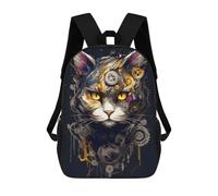sinyumoney Robot Cat 3D Printed Kids School Bag Rucksacks Children's School Fashion Casual Back Pack High Capacity Travel Book Bags Backpack for Kids 17inch