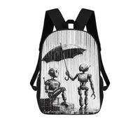 sinyumoney Robot Umbrella Rain Backpack School Bag Travel College Rucksack Backpacks for Camping Outdoor Adventures And Daily Travel 17inch
