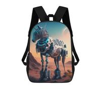 sinyumoney Robotic Unicorn in Desert Sunset Kids Backpack, Kids School Bag 3D Printed School Backpacks for Boys And Teenager School Students 17inch