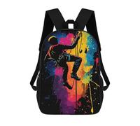 sinyumoney Rock Climbing Silhouette School Backpack 3D Printed School Bags Boys Girls Laptop Backpack for Kids/Students/Adults 17inch