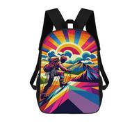 sinyumoney Rock Climbing Sunset Wpap Backpacks Kids School Backpack School Bag 3D Printed School Bag for Boys Elementary And Middle School Students 17inch