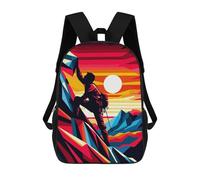 sinyumoney Rock Climbing Sunset Wpap Rucksack Rucksack Casual Daypacks School Work Travel Bag for Camping Outdoor Adventures And Daily Travel 17inch