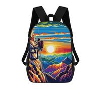 sinyumoney Rock Climbing Wpap Popart Backpacks Kids School Backpack Fashion School Bag 3D Printed School Bag for Boys Elementary And Middle School Students 17inch