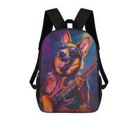 sinyumoney Rock Star Dog Guitar Art Print Backpack School Computer Rucksack for School/Work/Travel- Perfect for Travel, Work And Daily Use 17inch