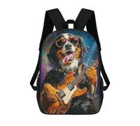 sinyumoney Rock Star Dog Guitarist School Backpack Business Durable Laptop Bag for Camping Outdoor Adventures And Daily Travel 17inch