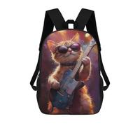 sinyumoney Rock Star Kitten Guitar -3 Backpack School Bag Business Durable Laptop Bag for Campus Outdoor Travel Sports 17inch
