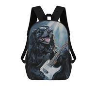 sinyumoney Rock Star Pup with Guitar -5 Children's Backpacks School Backpack 3D Printed for Kids Travel Rucksacks Book Bags Kids 17inch School Bag