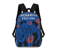 sinyumoney Rockabilly Festival Poster Rucksack Water Resistant Computer Rucksack for Campus Outdoor Travel Sports 17inch