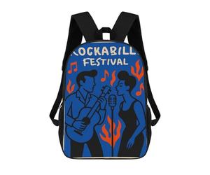 sinyumoney Rockabilly Festival Poster Rucksack Water Resistant Computer Rucksack for Campus Outdoor Travel Sports 17inch