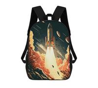 sinyumoney Rocket Blastoff School Backpack Daypacks Business Backpack Water Resistant Bookbag for Men/Women 17inch