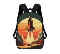 sinyumoney Rocket In Space School Backpack Large Water Resistant Laptop Backpack for Teenage Girls Boys Women Men 17inch
