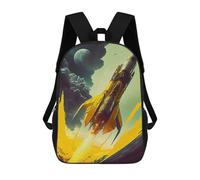 sinyumoney Rocket Launch at Night Backpacks 3D Printed Kids School Backpack School Bag Fashion Rucksacks for Boys Elementary And Middle School Students 17inch