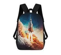sinyumoney Rocket Launch Future Children's Backpacks School Backpack 3D Printed for Kids Travel Rucksacks Book Bags Kids 17inch School Bag