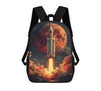 sinyumoney Rocket Launch to Mars School Bag 3D Printed 17inch Backpacks Fashion Kids School Backpack Rucksacks for Boys Elementary And Middle School Students