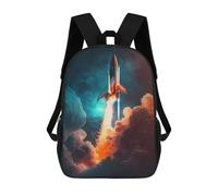 sinyumoney Rocket Lift Off Backpack School Bag Water Resistant Travel Backpack Computer Bag for Girls Boys Teenage 17inch
