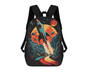 sinyumoney Rocket Road Adventure Kids Backpack, Backpack School Bag, Backpacks Kids School 3D Printed School Bags for Elementary And Middle School Students Teens Birthday Gift 17inch