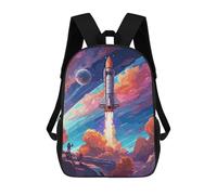 sinyumoney Rocket Space Explore Backpack with Pocket 3D Printed Backpacks, Travel Rucksacks Book Bags Kids School Bag 17inch